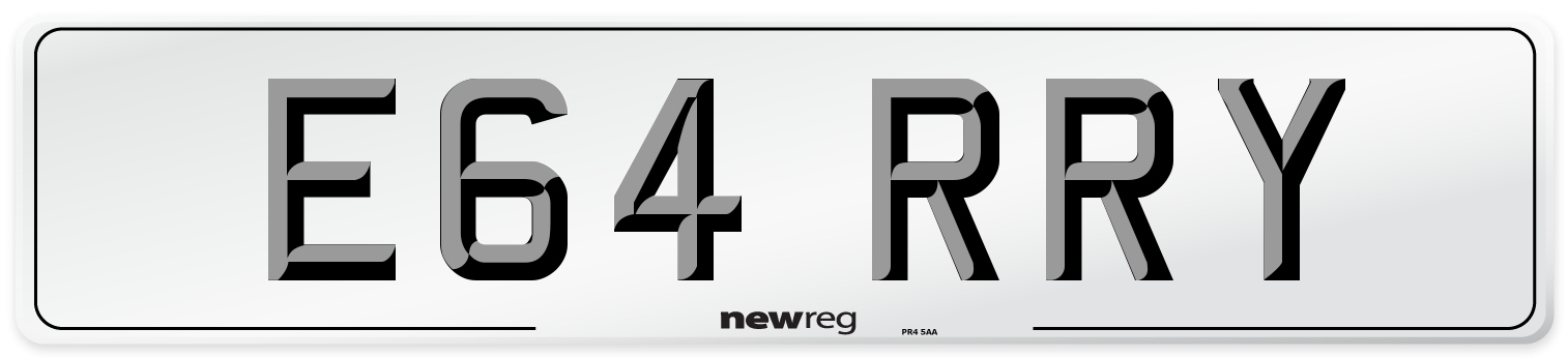 E64 RRY Number Plate from New Reg